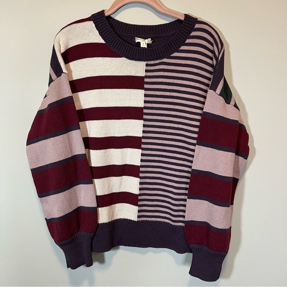 Hem & Thread Women’s Purple Striped Sweater Medium NWT